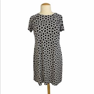 MSK 1X Black White Geometric Dress